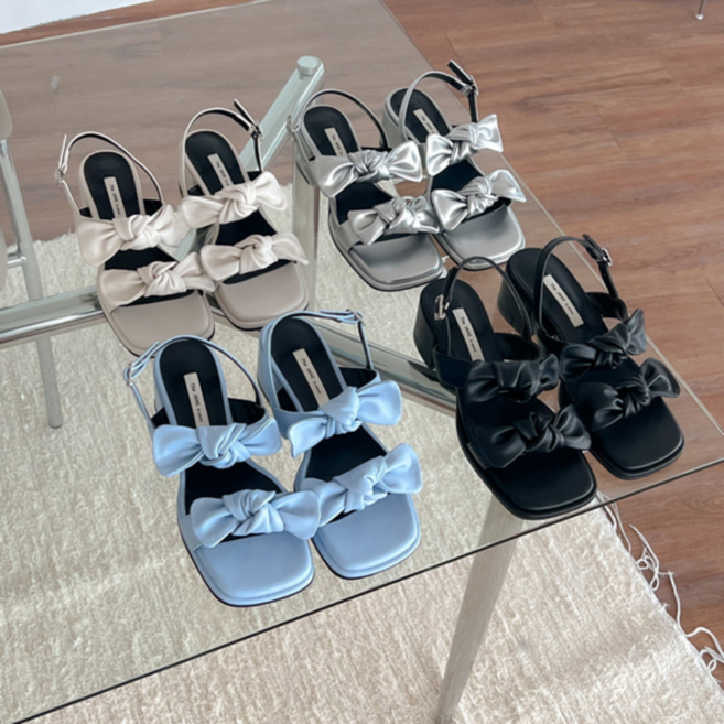 [어디에나] 여성스러운 리본 스트랩샌들 러블리 슈즈 7cm - gmens