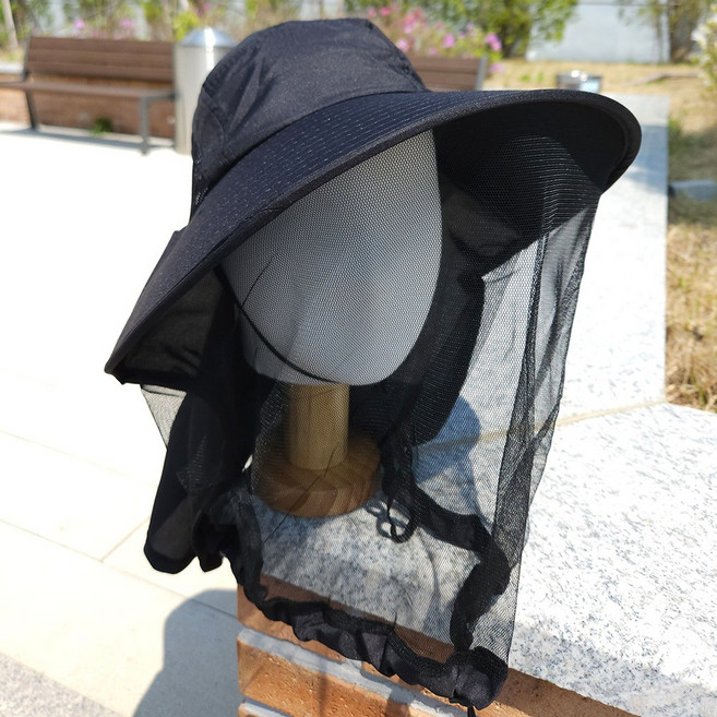 모자 벌초 낚시 양봉모자 양봉 방충 벌망 모기 해충 농사모자, 블랙