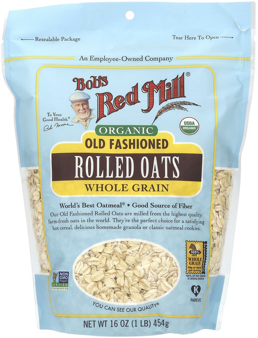 Bob's Red Mill 유기농 올드 패션드 롤드 오츠 통곡물 454g(16oz), BobsRedMill유기농올드패션드롤드오츠통곡물454g, 454g, 1개