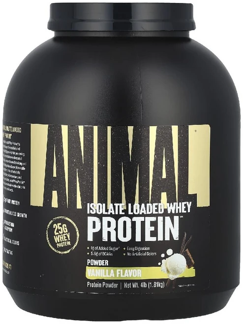 애니멀 Isolate Roaded Whey Protein Powder 바닐라 1.81kg, 1814 g, 1개 - 쿠팡