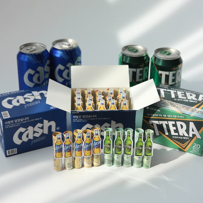 반전 맥주 용돈 현금 돈 이벤트 봉투 박스 [부모님 어버이날 선물 서프라이즈 효도 환갑 생신 남편 와이프 생일 기념일 칠순 팔순 잔치 포장], 1개, 캐쉬