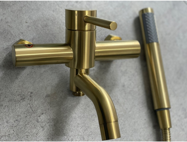 욕조 벽붙이 샤워기 수전 VIVI D-600 샴페인골드, 1개, 골드