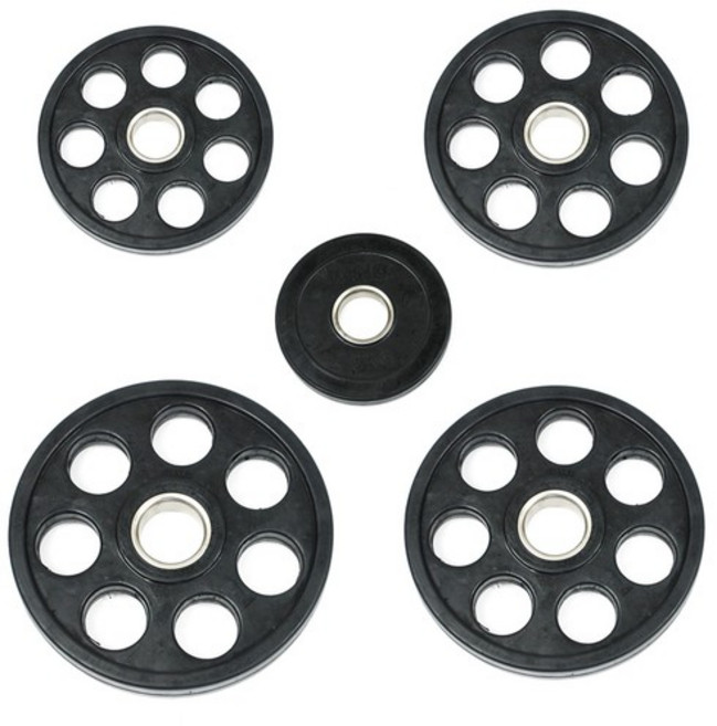[바투스포츠]블랙 바벨 중량원판 20mm 7구 원판 5kg, 1개