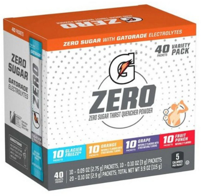 게토레이 G 제로 슈가 무설탕 이온 음료 파우더 분말 40개입 Gatorade G Zero Powder, 40개, 115g