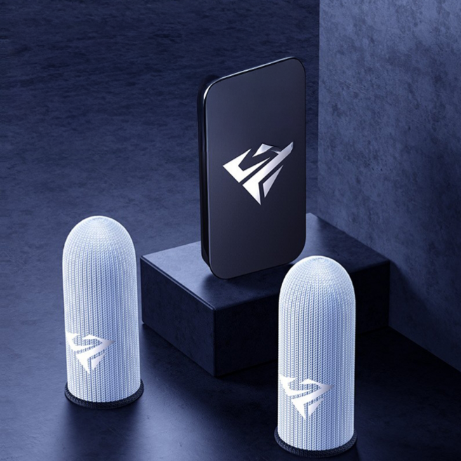 超薄透氣手機遊戲指套 靈敏觸控防滑耐磨 提升遊戲體驗必備配件, S3【黑色+1個磨砂黑金屬盒】1對裝, 1個