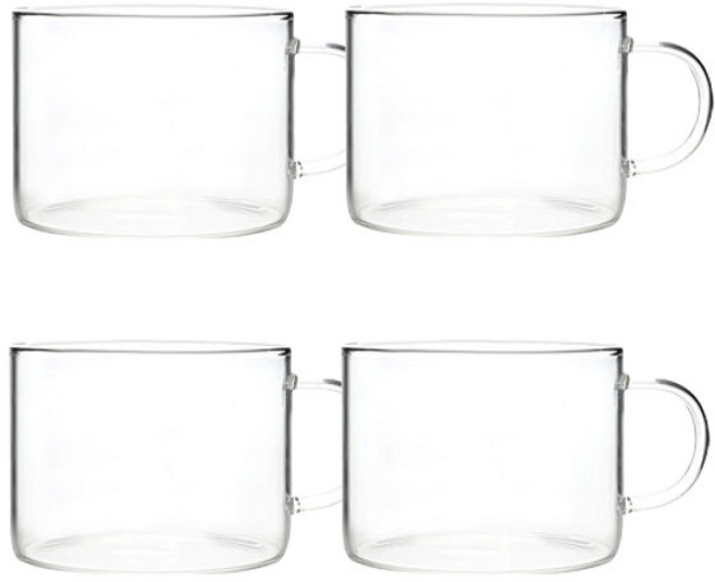 Bestra 홈카페 내열유리 머그컵 W 500ml, 4개, 투명