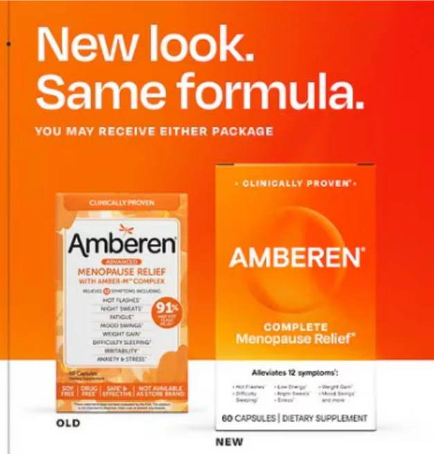 Amberen 여성 갱년기 영양제 90캡슐 폐경 증상 보조제, 1개, 60정 - 쿠팡