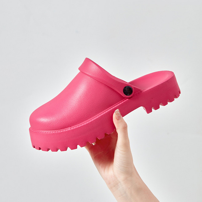 여름 플랫폼 나막신 정원 신발 야외 비치 샌들 캐주얼 실내 슬라이드 청키 뮬