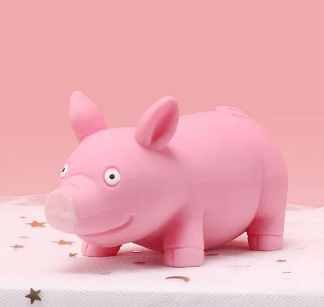 GEEKI 스퀴시 말랑이 모찌 주물럭 슬라임 장난감 피젯 토이 스트레스 볼 완화 해소 귀여운 핑크 돼지 인형 미니어처 반려동물 동물 불안 재미있는 파티 호의 게임, [01] Pink Pig, 1개