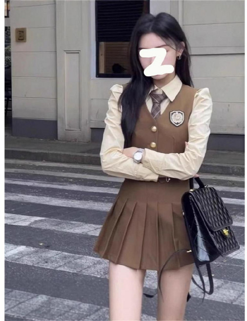 티류으스 여성 가을 영국교복 프레피룩 원피스 스쿨룩 졸업사진 단체복 ZA