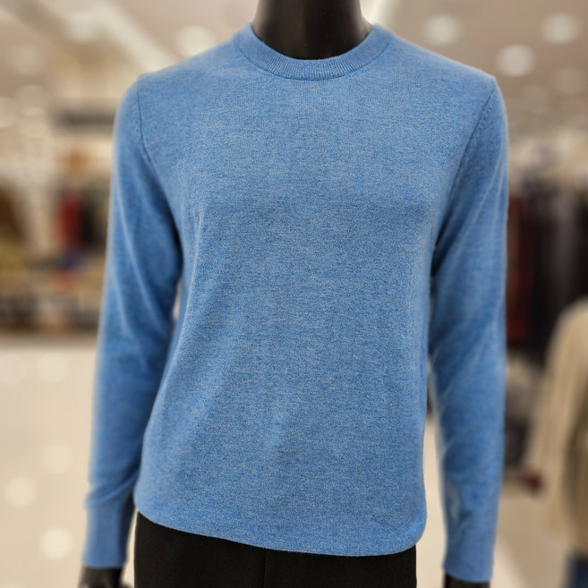 파렌하이트 24F/W 블루 캐시미어 실크 라운드 풀오버 FJU8510