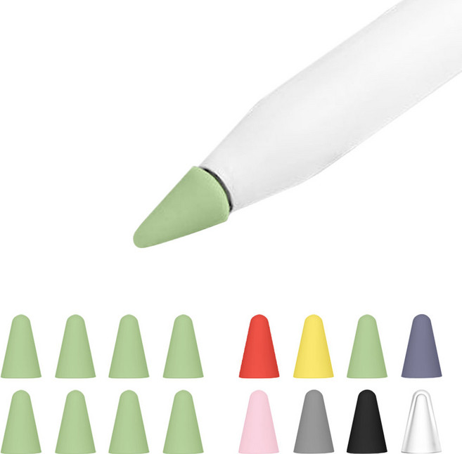 리아몬트 애플펜슬 펜촉 펜슬 팁 커버 실리콘 보호캡, 1세트, 라이트그린+혼합색상