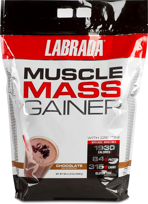 라브라다 뉴트리션 Labrada Nutrition Muscle Mass Gainer 머슬 게이너 초콜렛 12lbs, 5.4kg, 1개