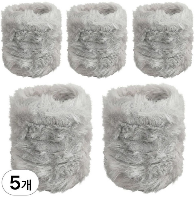 밍크 모루 철사 인형공예 재료 세트, 5개, 라이트그레이