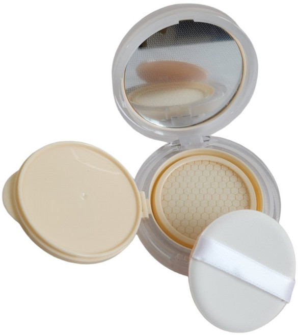 쿠션 공병 여행 용 파운데이션 팩트 공 용기 화장 품 파데 프리 케이스 빈 퍼프, 1개, 옐로우