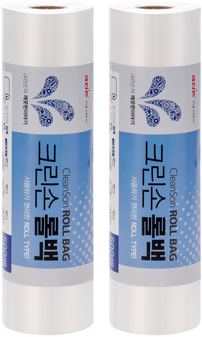 크린손 위생 롤백 33 x 45 cm, 대(L), 500개, 2개