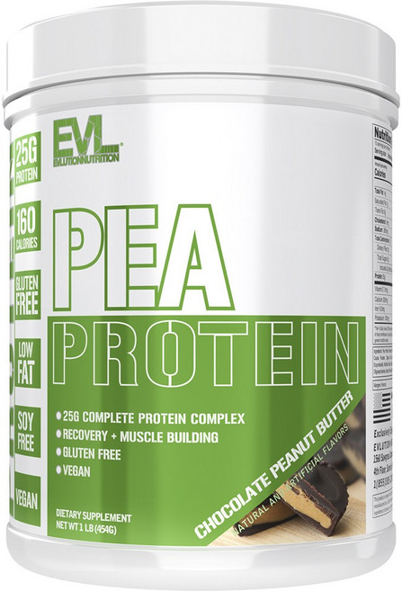 EVLUTIONNUTRITION 豌豆蛋白 巧克力花生醬口味, 1個, 454g