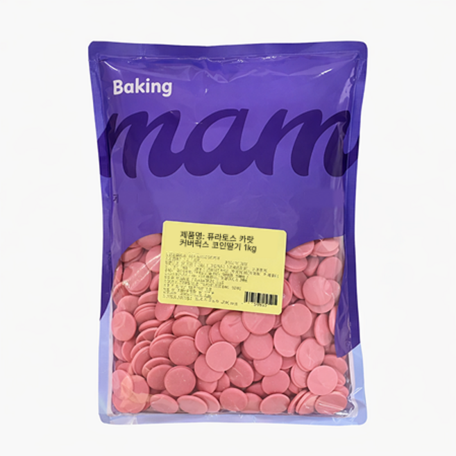 퓨라토스 커버럭스 코인 딸기향초콜릿 소분, 1kg, 1개