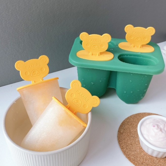 실리콘 곰돌이 아이스크림 틀 실리콘 아이스크림 몰드 색상랜덤 발송, 1개