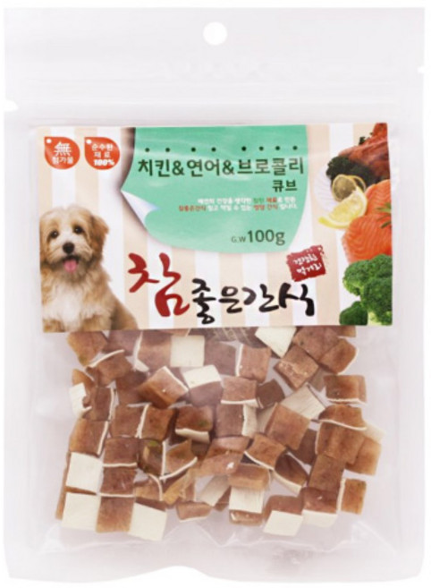 참좋은 간식 치킨&연어&브로콜리 100g 애견간식 강아지간식, 치킨 연어 브로콜리, 10개