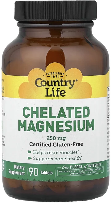 Country Life 킬레이트화 마그네슘 250mg 90정, 1개 - 쿠팡