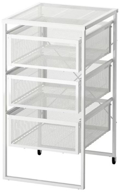 이케아 LENNART 렌나르트 서랍 유닛 철제 서랍장 정리함, 화이트 103.261.78, 3단