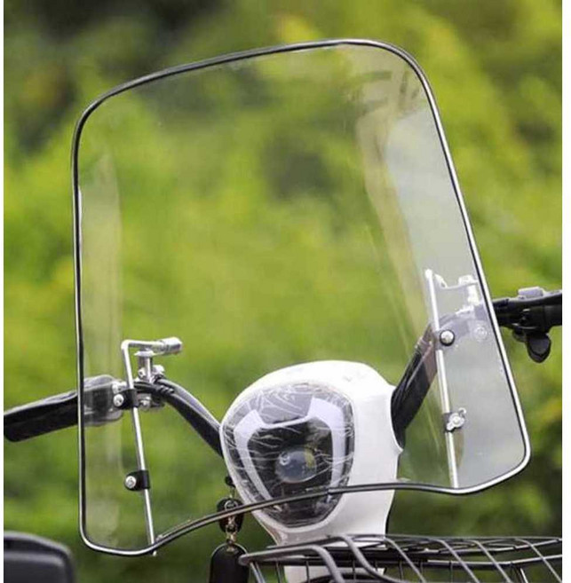 전기 자전거 윈드스크린 스쿠터 투명 앞유리 오토바이 바람막이 튜닝 방풍, 1개, 일반 소형 2mm