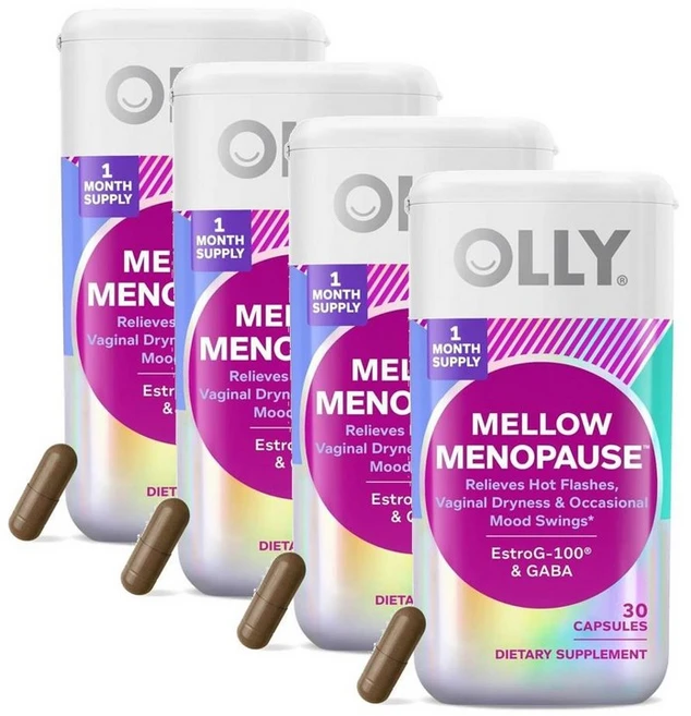 올리 멜로우 메노포즈 서플리먼트 포 우먼 캡슐 OLLY Mellow Menopause, 4개, 30정 - 쿠팡