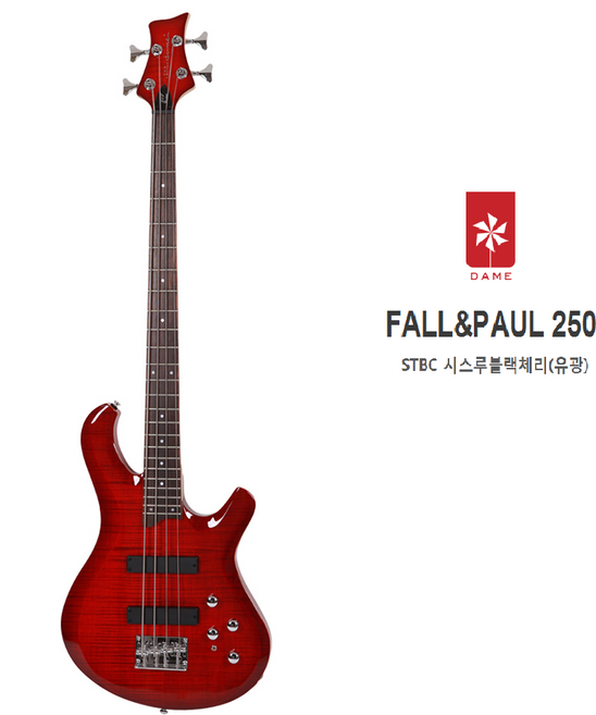 DAME 데임 F&P250 폴앤폴 베이스기타 FALL&PAUL250 시스루블랙체리(STBC), 1개