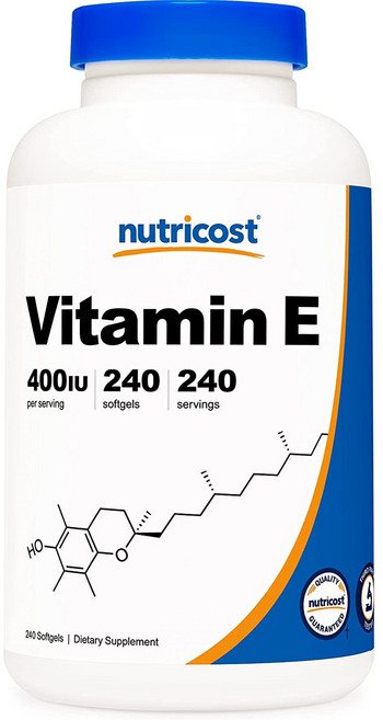 nutricost 無麩質維他命E軟膠囊 400IU, 240顆, 1罐