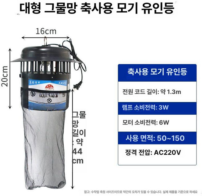 태양광 포충기 벌레 펜션 퇴치 날벌레 파리 포충등 모기 야외 해충 살충기 테라스, B. 사료 석음 방지 대형 그물망, 기본 색상