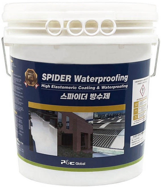 스파이더 방수제 수용성 옥상 바닥 벽면 방수 페인트 9kg, 녹색, 1개