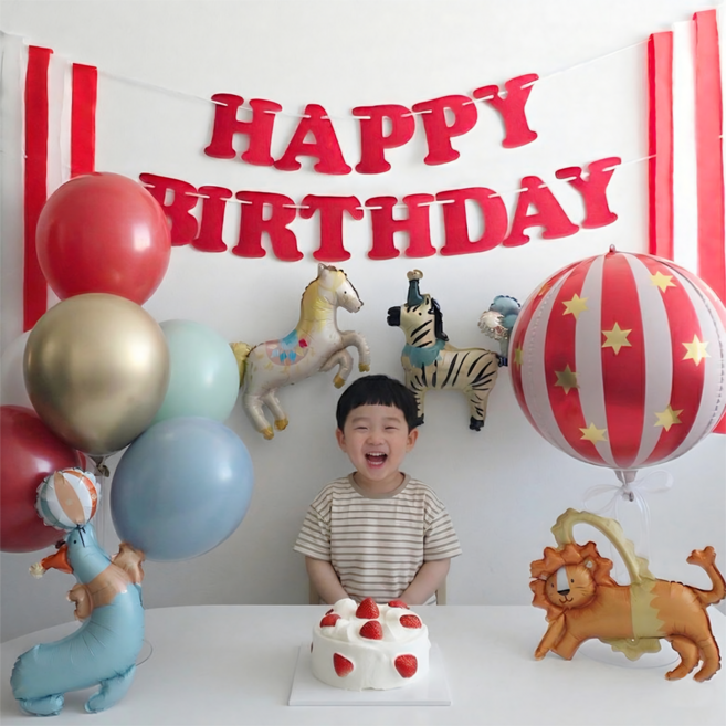 서커스 생일 파티 풍선 가랜드 세트, 1개