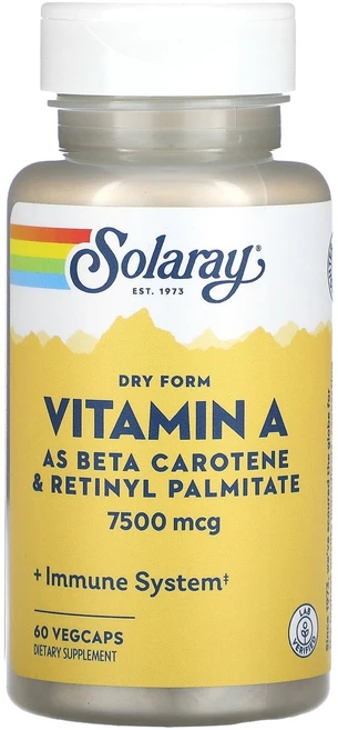 Solaray 건조 제형 비타민 A 7500mg 베지 캡슐 60정, Solaray건조제형비타민A7500mg베지캡슐60정, 1개 - 쿠팡