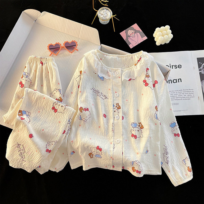 귀여운 레이스 여아 파자마세트 봄 가을 홈웨어 상하복