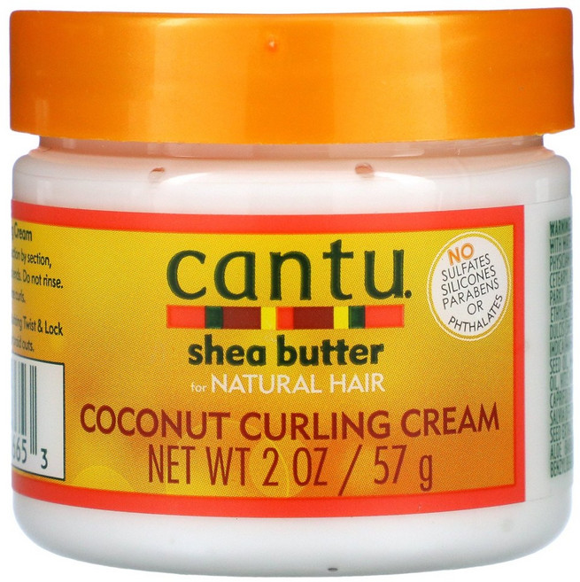 Cantu 두피 케어 자연스러운 모발용 시어버터 코코넛 컬링 크림 57g(2oz), 1개, 57g