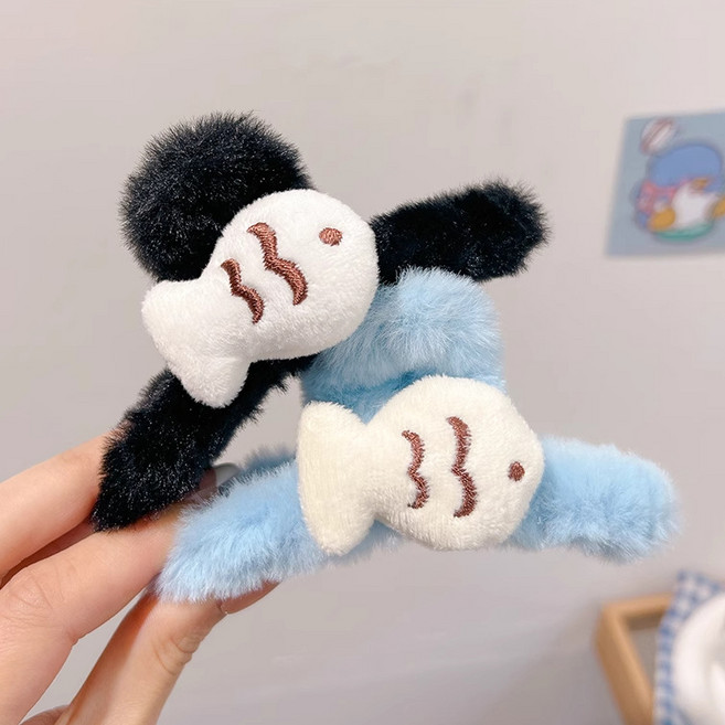 붕어빵 집게핀 밍크퍼 집게핀 2개 세트