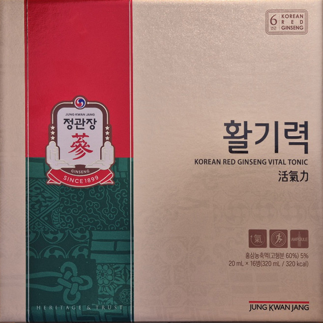 [정관장]활기력 20ml*16병+쇼핑백, 20ml, 16개