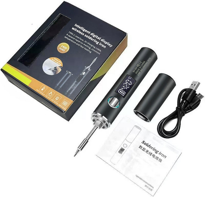 TRADER 無線電烙鐵 數顯調溫 帶LED照明, 1個, L001大號 無線電烙鐵 帶燈