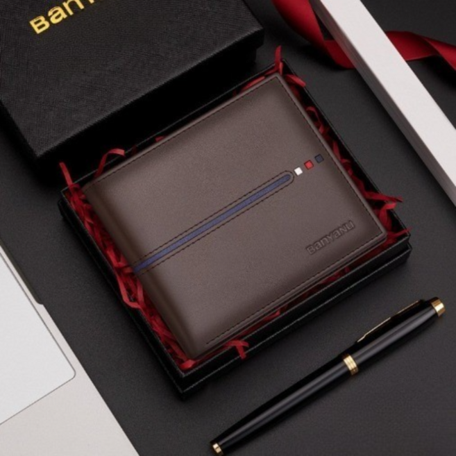 프리미엄 남성 소가죽 심플 슬림 반지갑 N2013