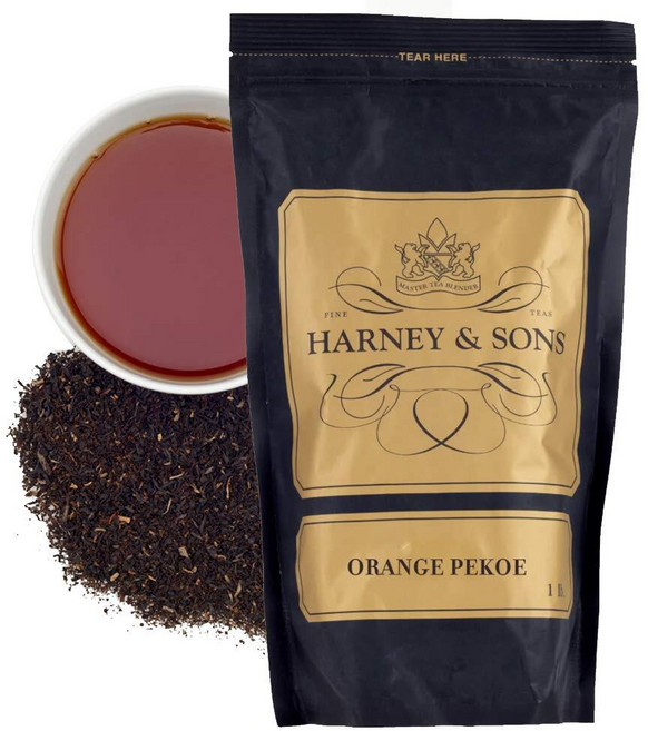 하니 앤 선즈 오렌지 페코 오즈 루즈 리프 티 또는 실론 인디아 16온스, 하니앤손스 Harney & Sons 오렌지 페코 온스, 1개, 473ml