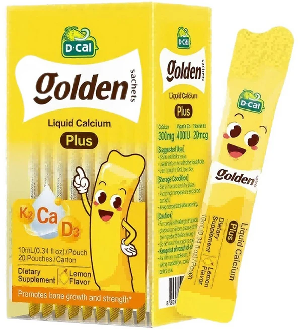 D-CAL 골든 사체트 리퀴드 칼슘 플러스 레몬맛 20개입, 1개, 10ml - 쿠팡