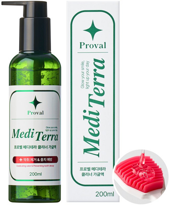 약국입점 프로벨 메디테라 혀 클리너액 구취제거 충치예방 상쾌한 구강케어 가글 클린젤 특허성분 의약외품, 1개, 200ml