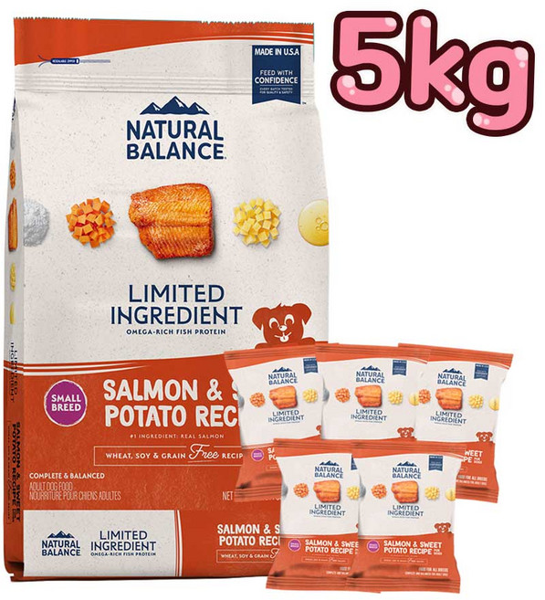 내추럴발란스 LI 그레인프리 연어고구마 스몰바이트 강아지 사료 + 증정 샘플5개, 5kg, 1개, 연어+고구마