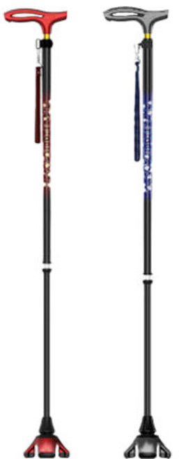 비나띠 서있는 지팡이 와인 초경량 높이조절 카본 노인지팡이, 와인색, 1개