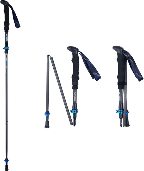 위드기어 페나 카본 등산스틱 (TPPZ1) 초경량 Z폴 국내 제작 (국산) 접이식 남성 여성 등산지팡이 트레킹폴 케이스 바스켓 등산 지팡이, 1세트, 블루