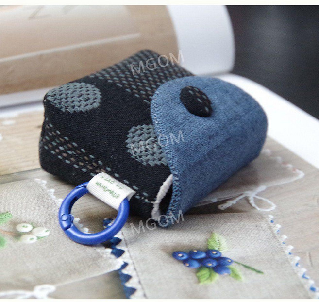 베오플레이 그레이스 케이스 호환 파우치 Beoplay Beo Grace 보호 커버 이어폰, 블루데님