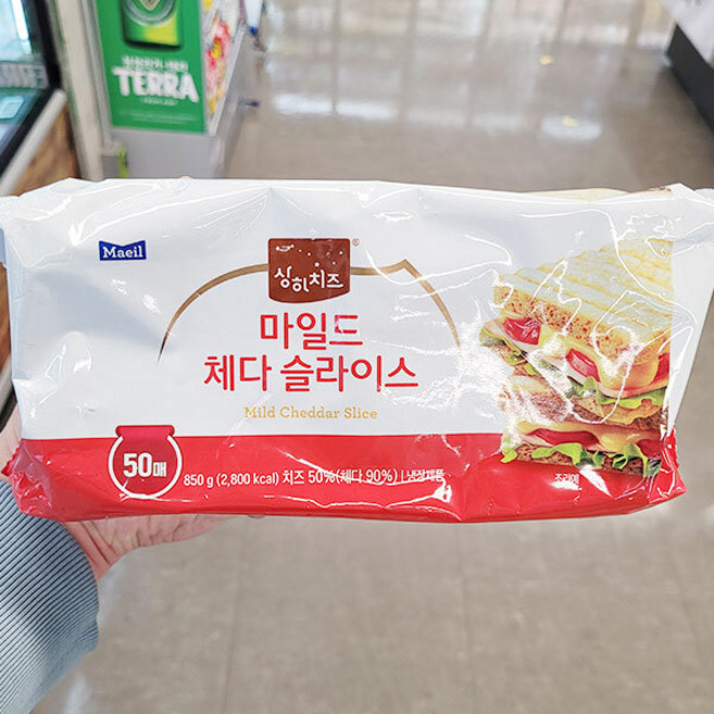 매일 상하치즈 마일드 체다 슬라이스, 50개, 17g