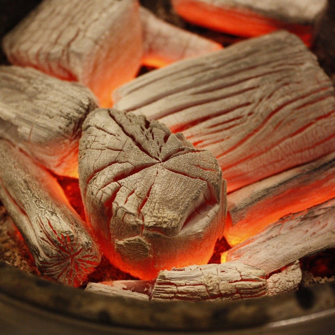 간편포장 두번구운 라오스 비장탄 백탄 바베큐 숯, 1kg, 1개