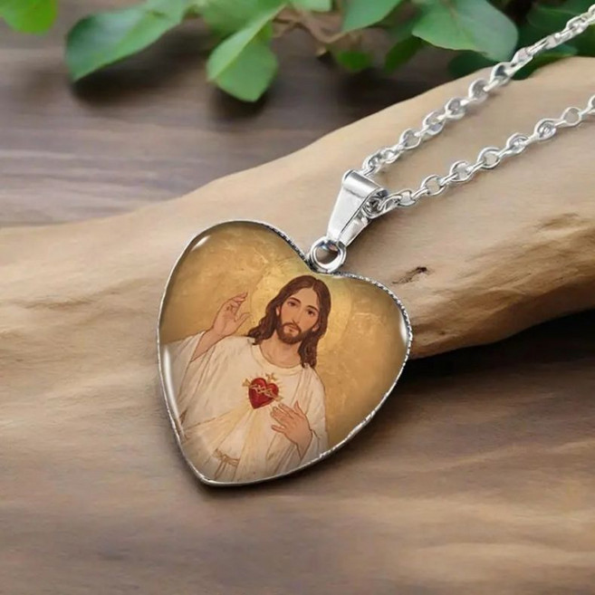 하트 예수님 팬던트 목걸이